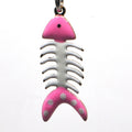 Pink Skeleton Fish Phone Charm