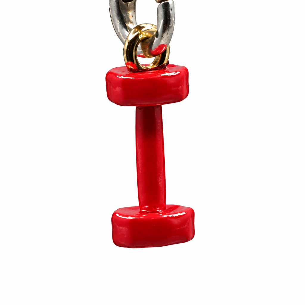 Gym Weights Red Phone Charm