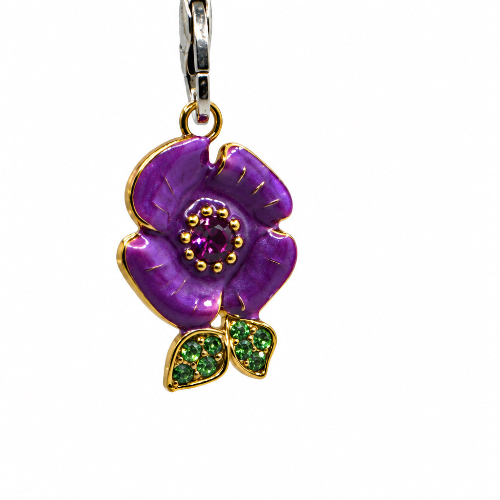 Purple Flower Phone Charm