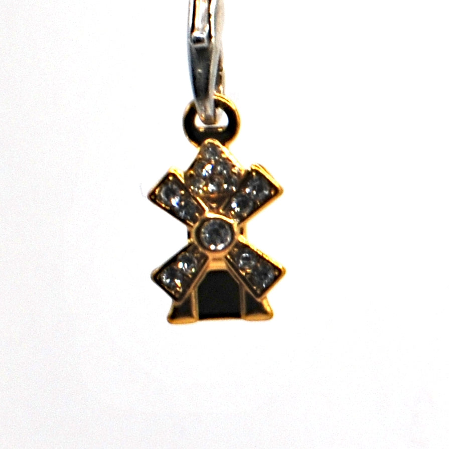 Gold Windmill Phone Charm