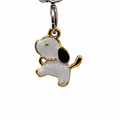 Gold and Pearl Dog Phone Charm