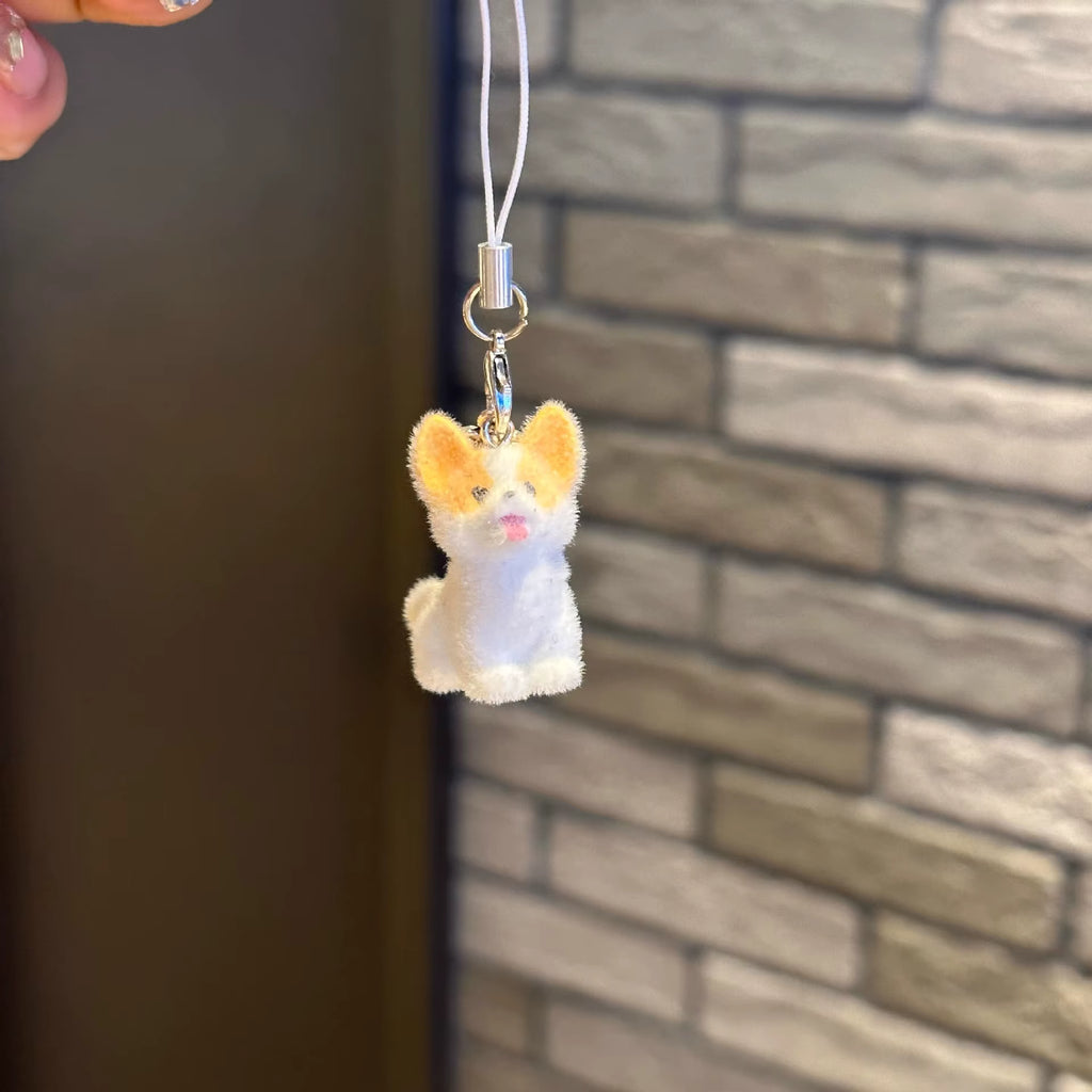 Corgi Furry Dog Phone Charm