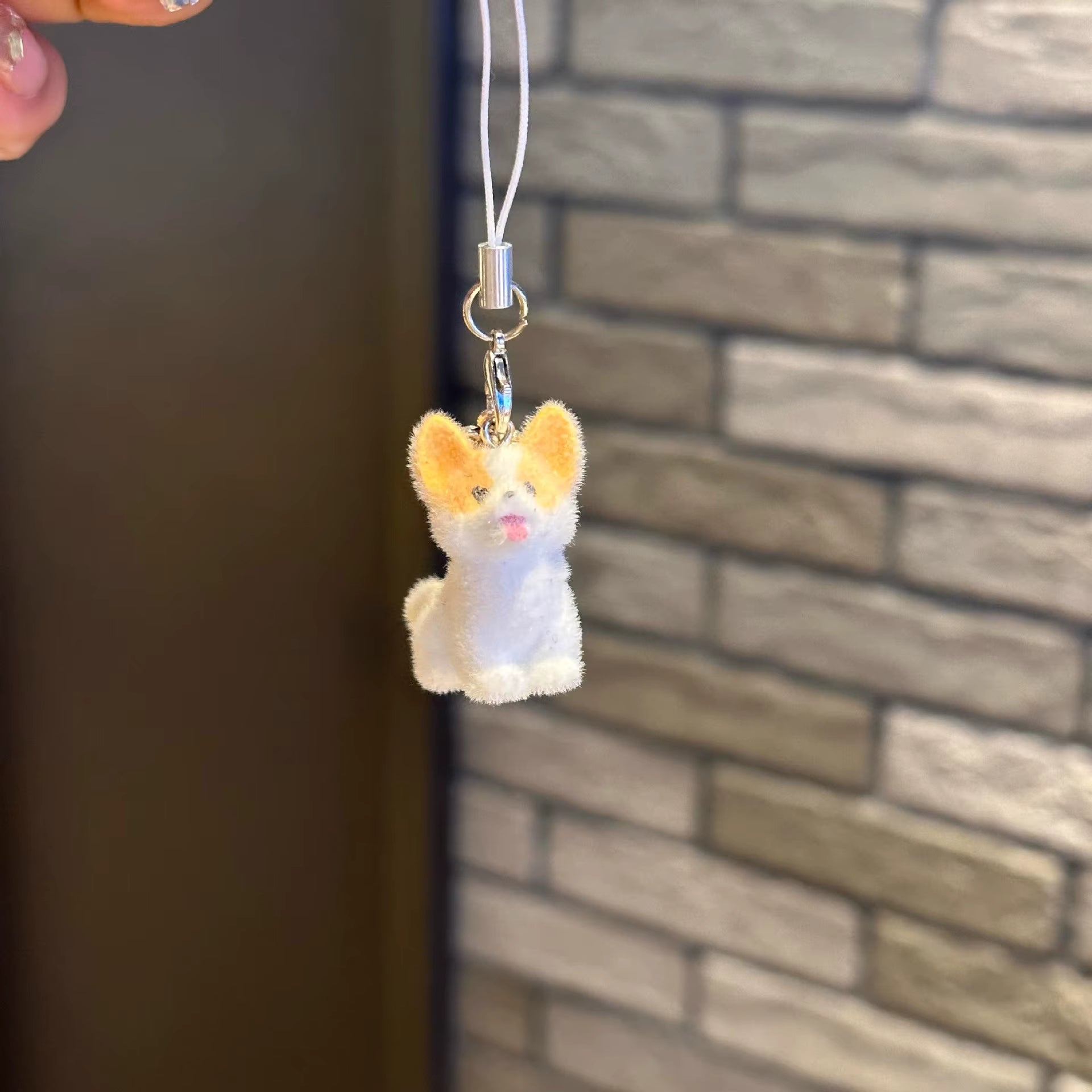 Corgi Furry Dog Phone Charm