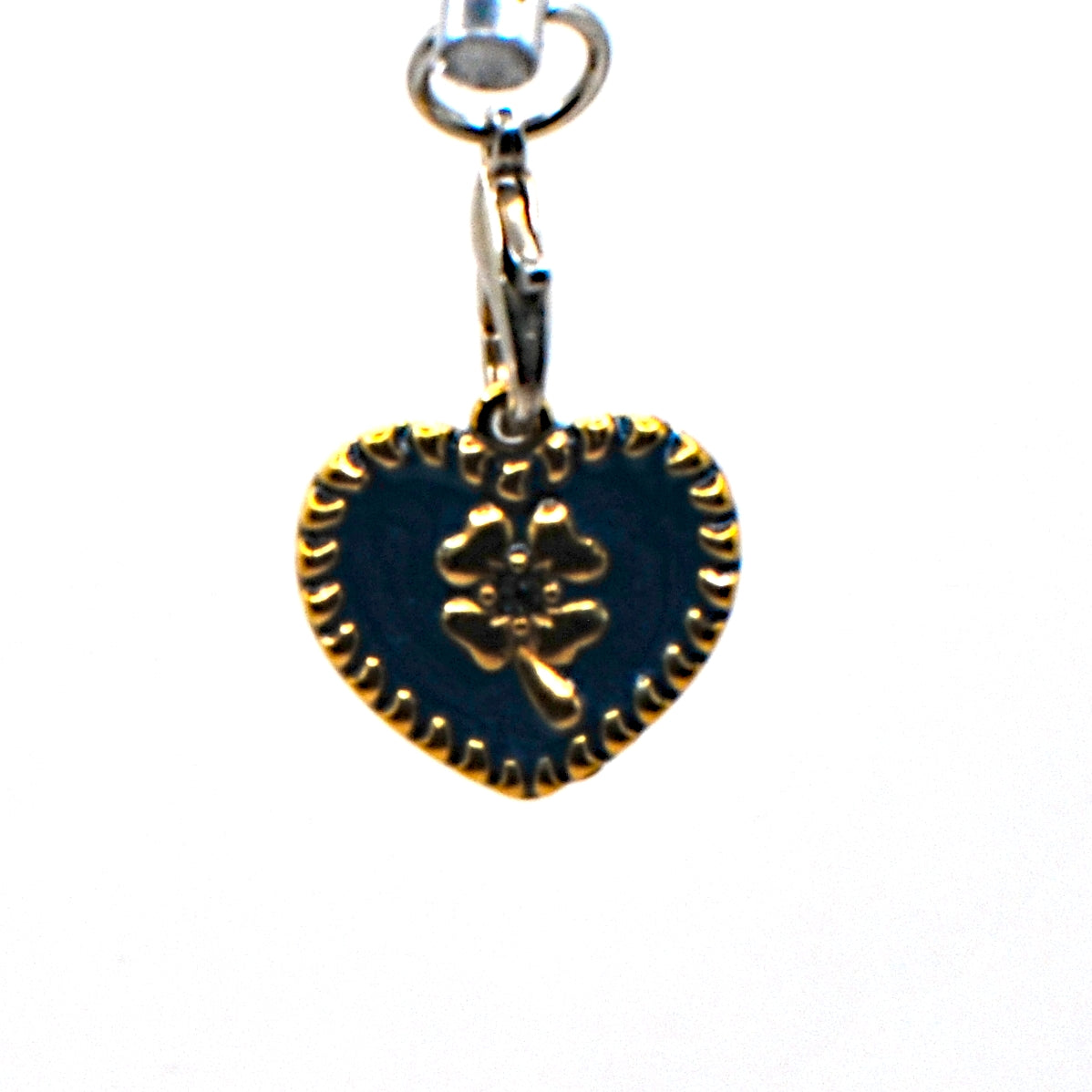 Blue Clover Heart Phone Charm