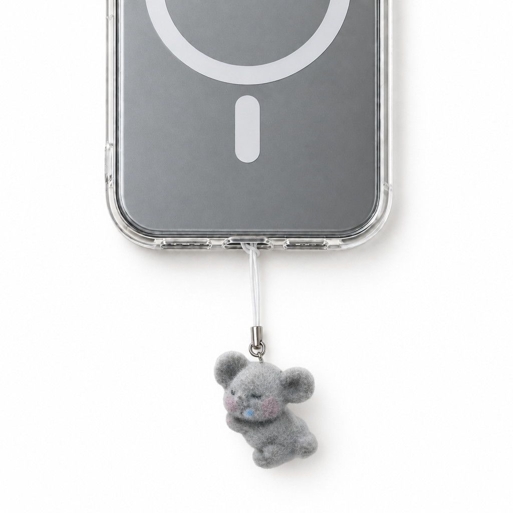 Fluffy Koala Phone Charm