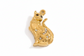 Golden Cat Phone Charm