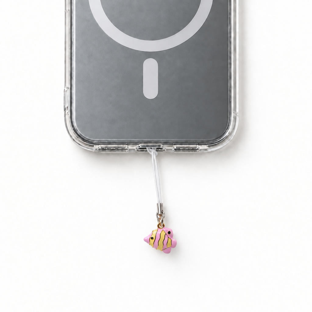 Much smaller Pink Fish Phone Charm