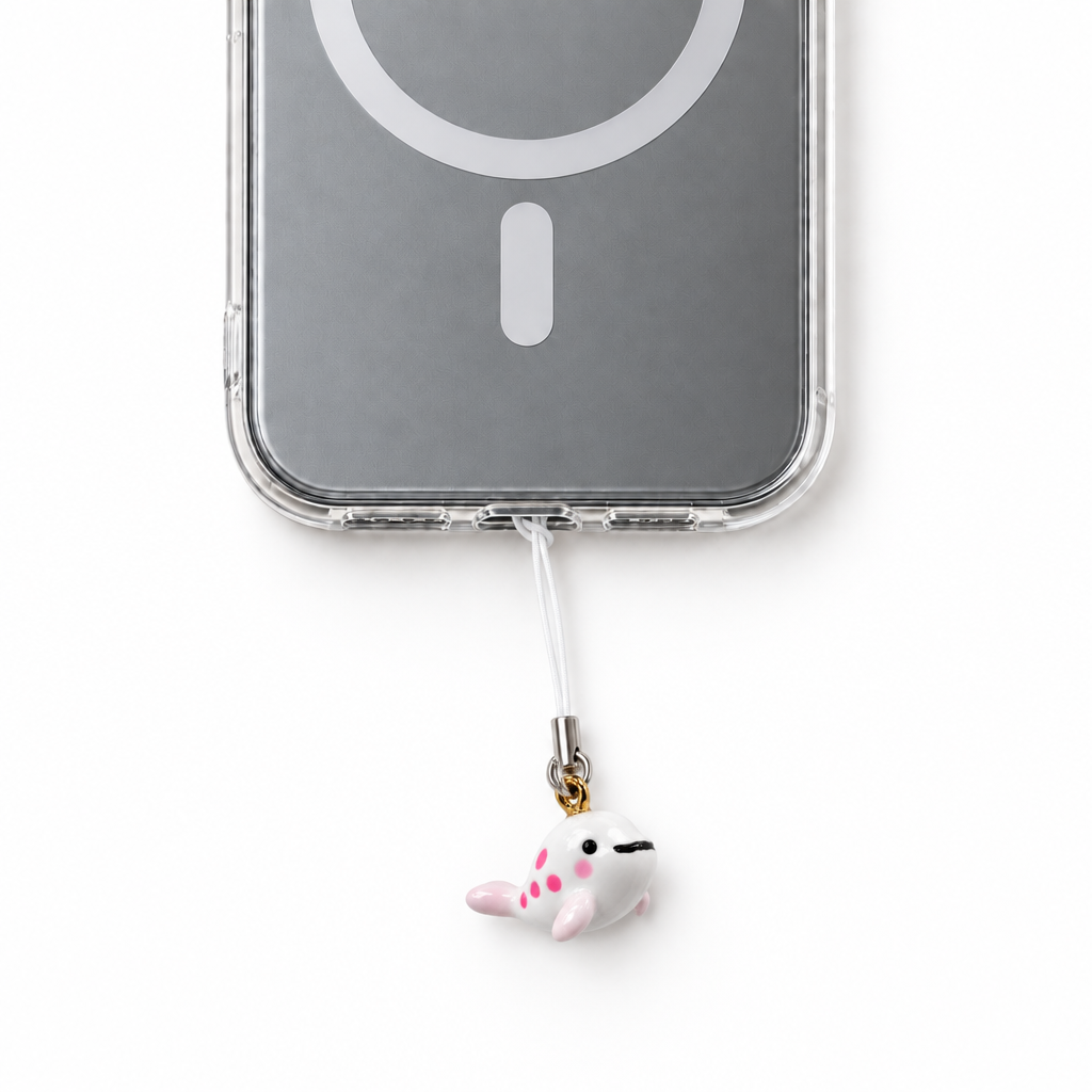 Pink Whale charm