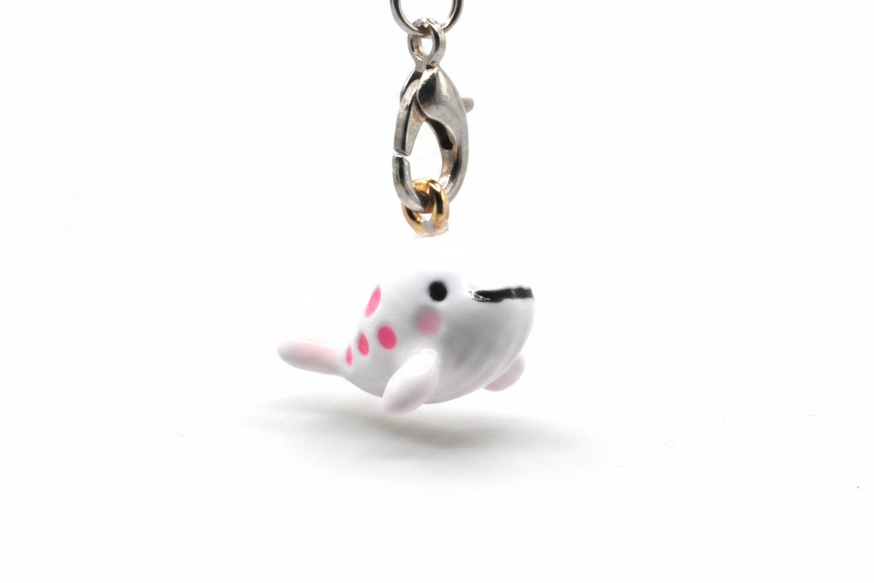 Pink Whale Phone Charm